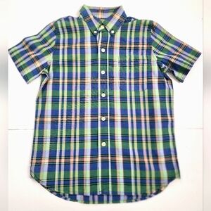 Gap Boy's Multicolor Checker Collar Shirt, Size Small (6/7)